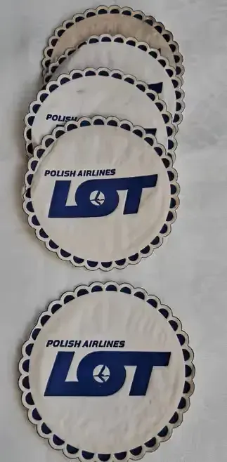 Kolekcjonerskie podkładki, podstawki pod napoje z Polski Linii Lotniczych LOT z epoki PRL-u — praca twórcy 4syl73cha na Freshwall Marketplace