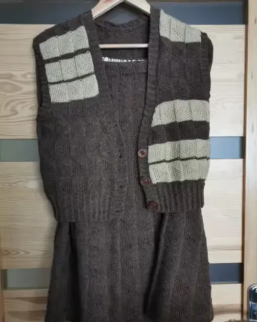 Komplet wełniany ręcznie robiony romby Handmade — praca twórcy Natalia na Freshwall Marketplace
