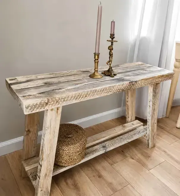 Konsola drewniana rustykalna 100 cm | lite drewno z odzysku — praca twórcy Aleksandra na Freshwall Marketplace