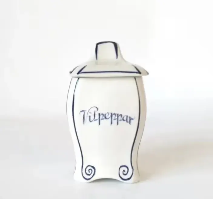 Kuchenny fajansowy pojemnik Gefle Vitpeppar pieprz biały antyk — praca twórcy retrogabinet na Freshwall Marketplace