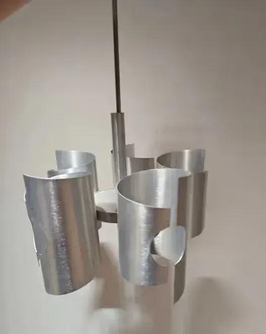Lampa Vintage PRL Polam Bielsko-Biała | Typ D-155 | Lata 70. | Szczotkowane Aluminium — praca twórcy Jacek na Freshwall Marketplace