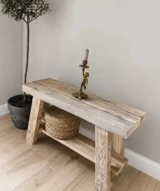 Ławka drewniana 60 cm | ławka do przedpokoju | farmhouse | handmade — praca twórcy Aleksandra na Freshwall Marketplace
