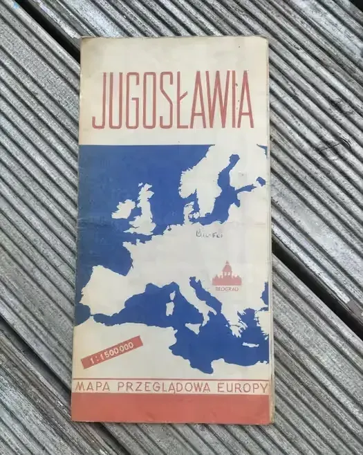 Mapa Jugosławii z 1971 r. — praca twórcy rareram na Freshwall Marketplace