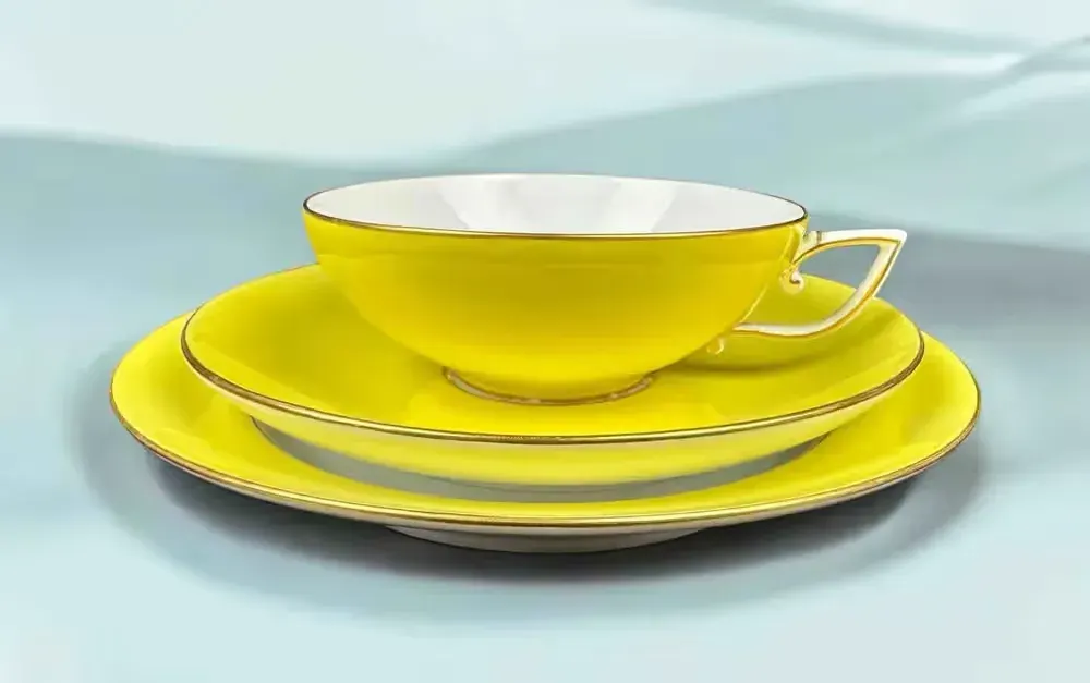 Meissen Miśnia ok. 1934 rok - komplet śniadaniowy kanarkowy — praca twórcy RAJ ART WODZKI na Freshwall Marketplace