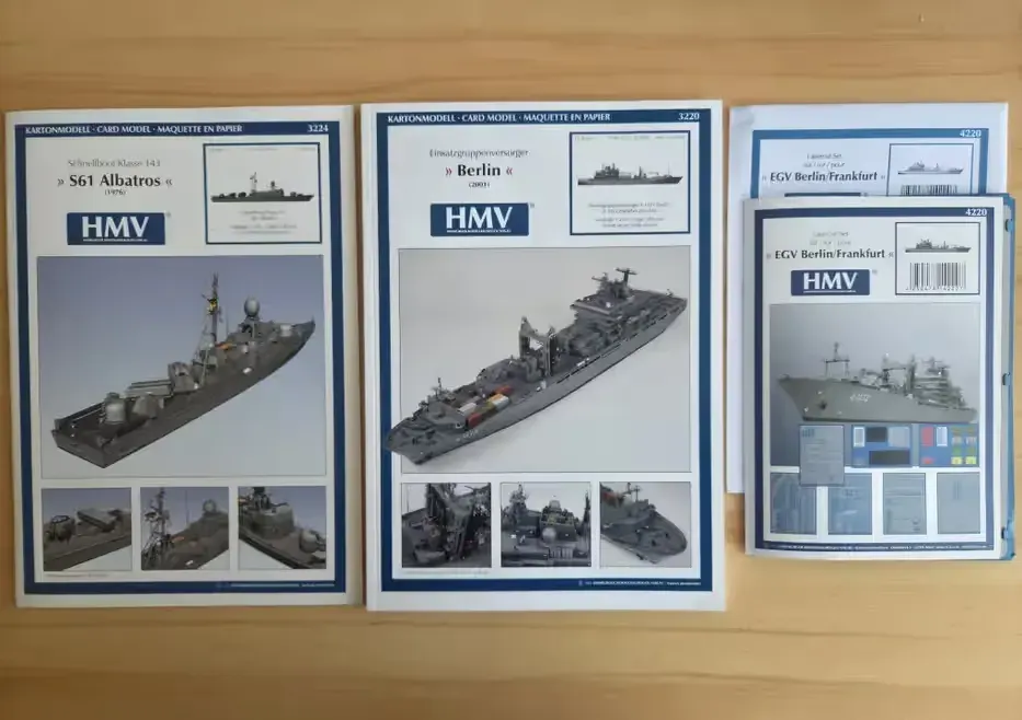 Model kartonowy HMV Berlin 2001 / Frankfurt  2002 elementy laserowe S61 Albatros 1976 skala 1:250 — praca twórcy Łukasz na Freshwall Marketplace