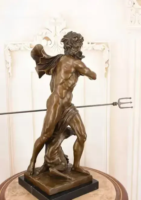 Neptun z Trójzębem - Grecki Bóg - Mitologia - Figura Rzeźba z Brązu — praca twórcy AntykiDecco na Freshwall Marketplace