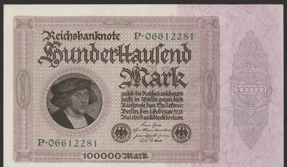 Niemcy 100000 marek 1923 - stan bankowy UNC — praca twórcy Kuliaqan na Freshwall Marketplace