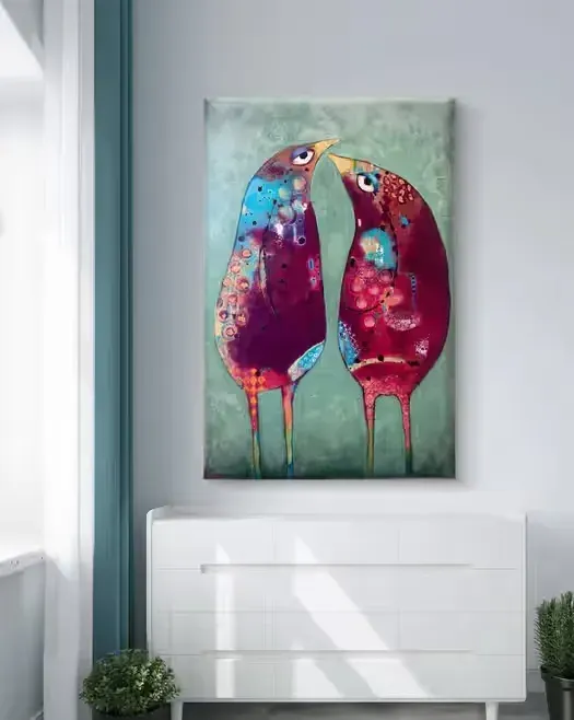 Obraz akrylowy Lovebirds — praca twórcy Diana na Freshwall Marketplace