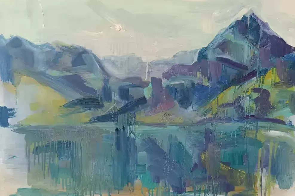 Obraz olejny 50x70cm pejzaż górski malarstwo plener staw gąsienicowy — praca twórcy Dominika na Freshwall Marketplace