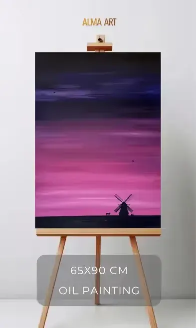 Obraz olejny 65×90 cm – pejzaż – ręcznie malowany — praca twórcy Alona na Freshwall Marketplace