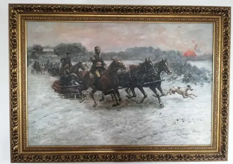 Obraz olejny na płótnie Alferd Wierusz-Kowalski 1885 Sanna Wieczorna — praca twórcy Radek na Freshwall Marketplace