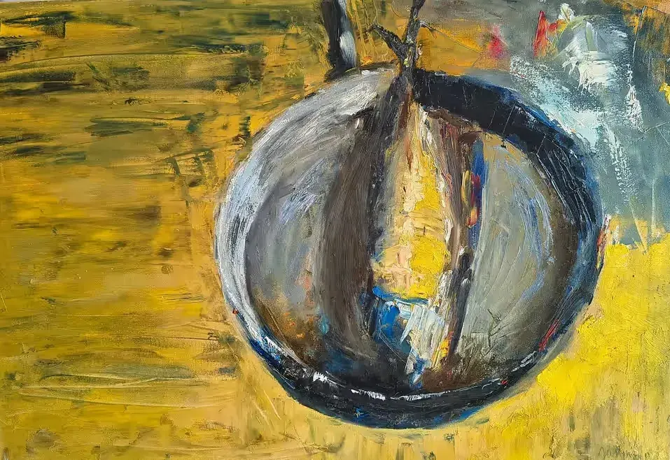 Obraz olejny na płótnie ,,Martwa natura z rybą" 70x50 cm — praca twórcy Justyna Liwińska na Freshwall Marketplace