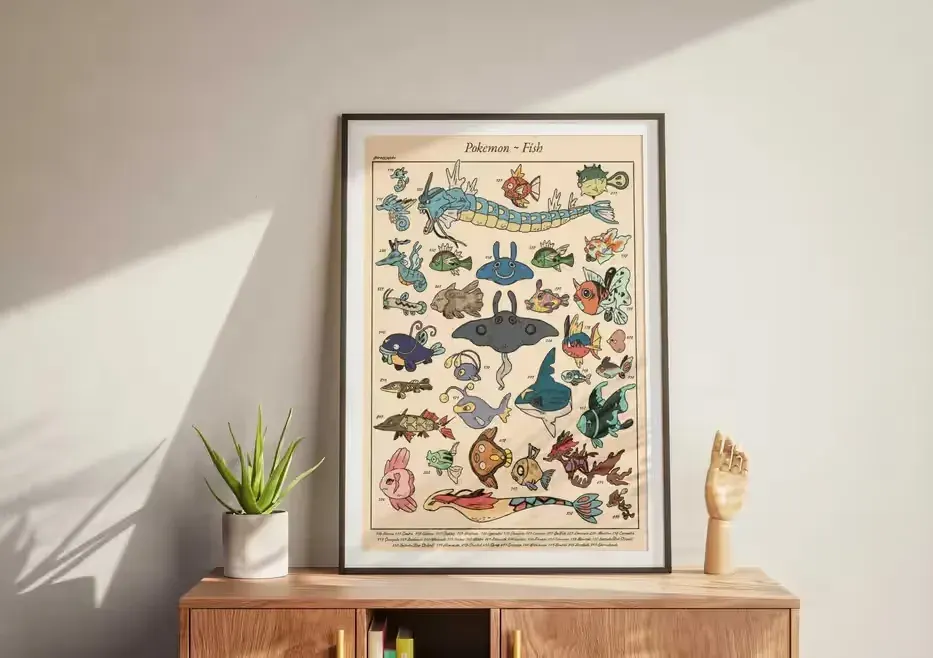 Plakat Pokemon Japan Style Vintage — praca twórcy Grzegorz na Freshwall Marketplace