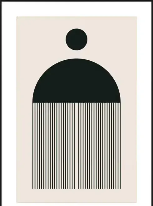 Plakat sztuka minimalistyczna | Abstrakcyjna kopuła [Poster] — praca twórcy Proste Kreski na Freshwall Marketplace