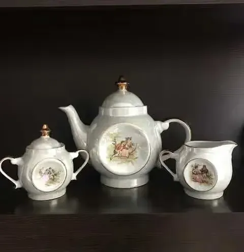 Serwis kawowy vintage WIedeńska Miłość — praca twórcy Krystyna na Freshwall Marketplace
