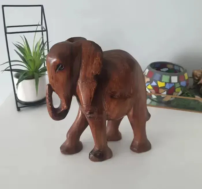 Słoń słonik figurka drewniana Tajlandia NOWA — praca twórcy Anna na Freshwall Marketplace