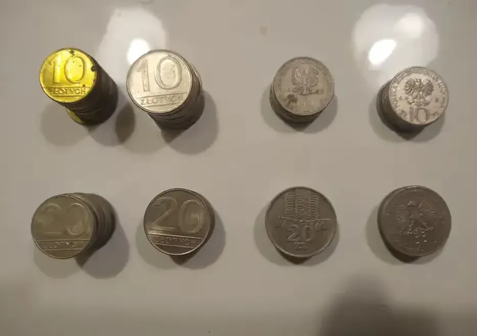 Strare monety bilon PRL 10 zł, 20 zł (różne wersje, 75 sztuk) — praca twórcy m&m na Freshwall Marketplace