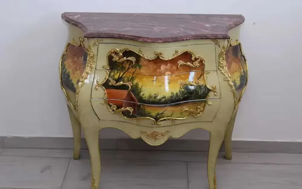 Stylowa Francuska Komoda Szafa Szafka - Marmur Ludwik XVI - 3 Szuflady — praca twórcy AntykiDecco na Freshwall Marketplace