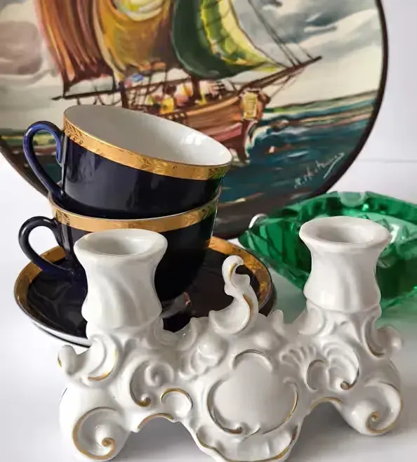 Świecznik Walendorf piękna stara porcelana sygnowana — praca twórcy Marzena na Freshwall Marketplace