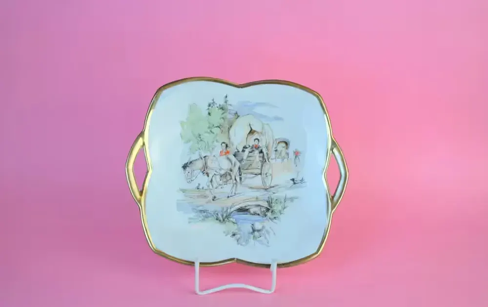 Talerzyk porcelana Alka Kunst Bawaria dziki zachód Ameryka lata 50 60 — praca twórcy Agnieszka na Freshwall Marketplace