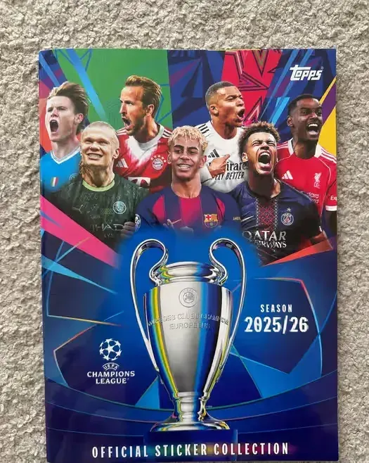Topps Champions League 25/26 album z kompletem 6 podstawowych naklejek — praca twórcy oksana5493 na Freshwall Marketplace
