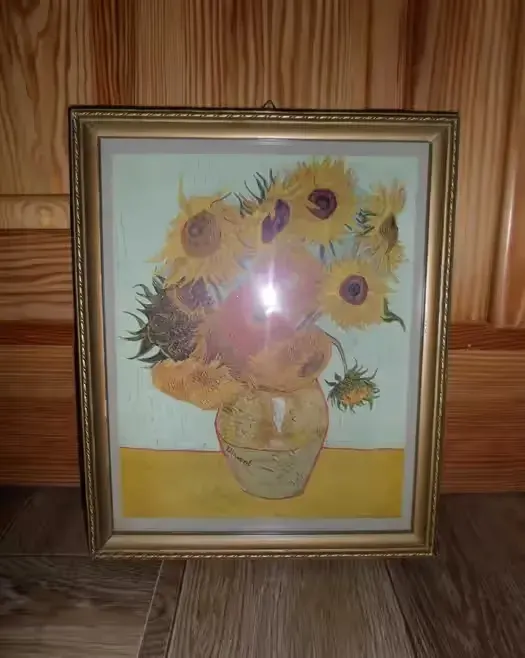 Vincent Van Gogh - Słoneczniki - obraz w złotej ramie za szkłem — praca twórcy Grzegorz na Freshwall Marketplace