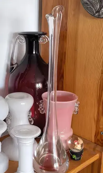 Wazon flet Chribska Czechy piękne stare szkło 45 cm — praca twórcy Marzena na Freshwall Marketplace