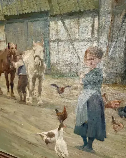 Wybitny Olejny Obraz Muzealny 71x91 Carl Valentin Impresjonizm Realizm Konie  Unikalna Proweniencja NRD Teterow Salonowe Płótno wybitne malarstwo Top — praca twórcy ArtCollector na Freshwall Marketplace