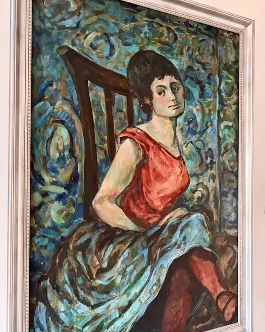 Wybitny Portret Modernistyczny 129x90 cm Obraz olejny na płótnie Sygnowany PAVEL 69 | Inwestycja w sztukę  Wybitne malarstwo lat 1960tych Ekspresja — praca twórcy ArtCollector na Freshwall Marketplace