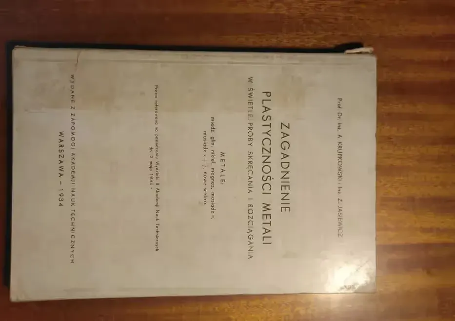 Zagadnienie plastyczności metali - 1934 [A2] — praca twórcy Leszek na Freshwall Marketplace