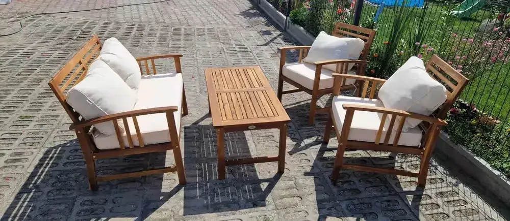 Zestaw mebli ogrodowych z drewna drewniane meble na taras ogród nowe — praca twórcy Grzegorz na Freshwall Marketplace