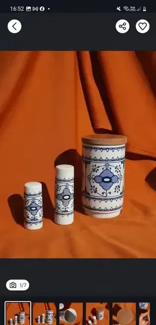 Zestaw pojemnik przyprawniki porcelana niebieski — praca twórcy Anna na Freshwall Marketplace
