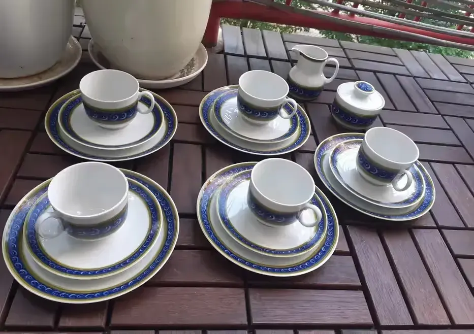 Zestaw porcelany Winterling Bavaria, zdobienia w stylu Bolesławca. — praca twórcy Łukasz na Freshwall Marketplace