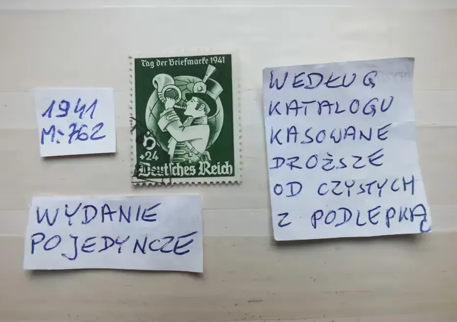 znaczki Mi762 Niemcy 1941r. POCZTYLION Rzesza DZIEŃ ZNACZKA Reich — praca twórcy Marek na Freshwall Marketplace