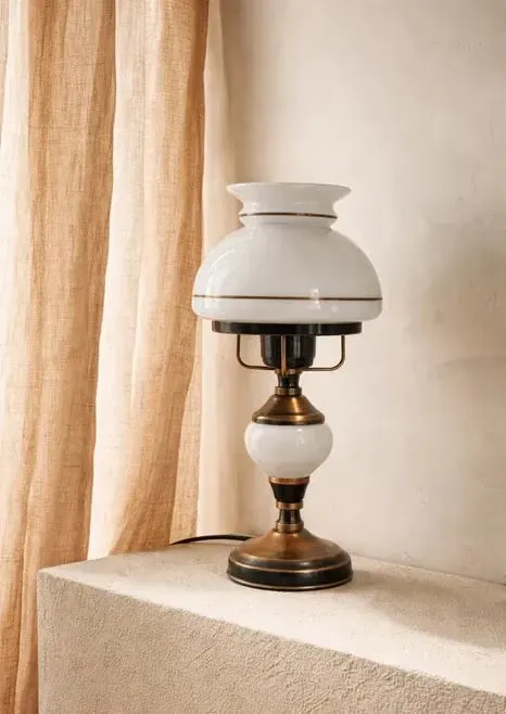 Lampa stołowa vintage retro PRL szkło ceramika metal POLAM — praca twórcy Patrycja K. na Freshwall Marketplace