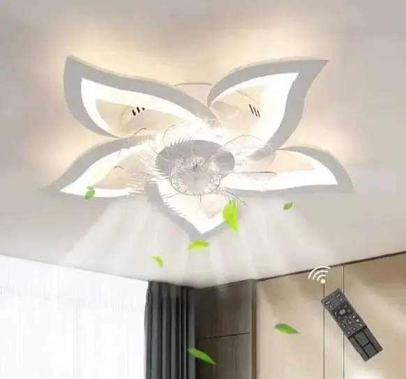 Piękny żyrandol LED z wiatrakiem Kwiat Lotosu 50W — praca twórcy Paweł W. na Freshwall Marketplace