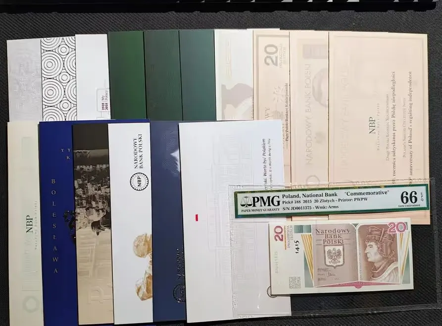 CAŁA KOLEKCJA 17 banknotów NBP 2006:2025 UNC w tym Jan Długosz PMG66 — praca twórcy Paulina P. na Freshwall Marketplace