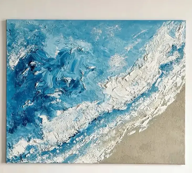 Obraz abstrakcyjny ręcznie malowany morze fala ocean — praca twórcy Ola na Freshwall Marketplace