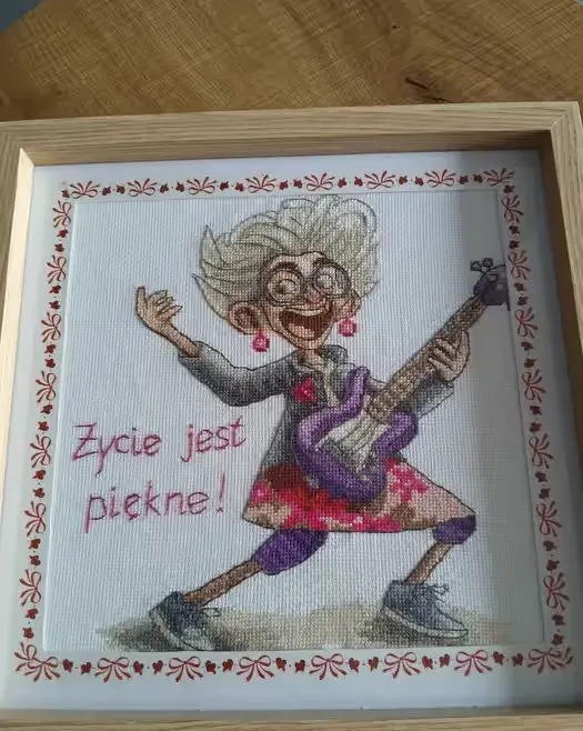 Obraz haft krzyżykowy "Życie jest  piękne" — praca twórcy Stefania na Freshwall Marketplace