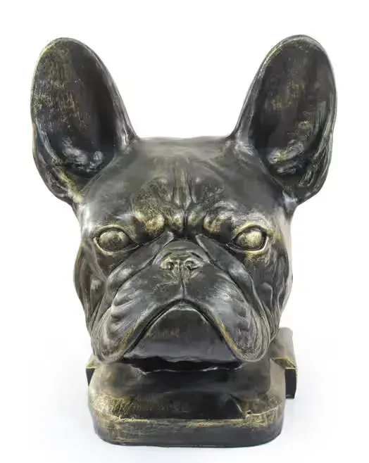 Buldog francuski duża głowa z żywicy Art-Dog — praca twórcy Krzysztof Liszka na Freshwall Marketplace