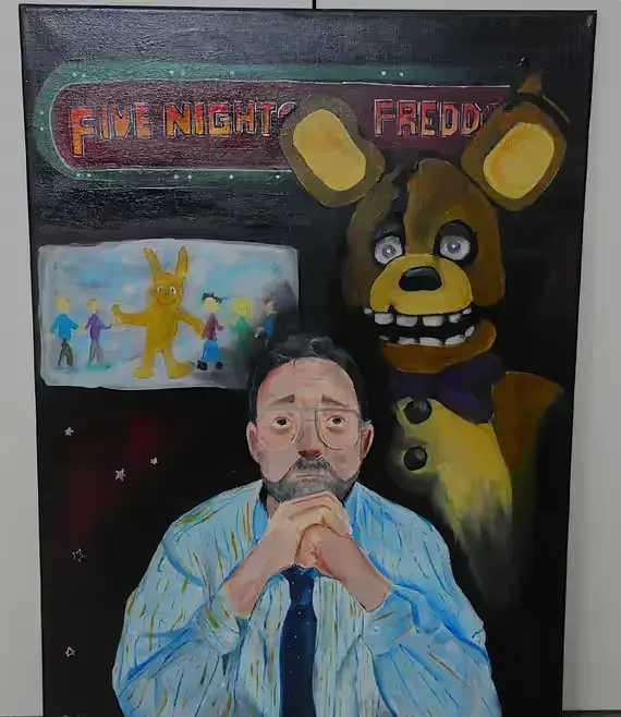 Five Nights At Freddy's / Obraz malowany 50x70/ — praca twórcy JuliaL na Freshwall Marketplace