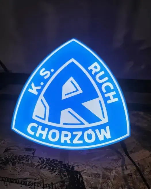 Lampka LED Ruch Chorzów Kaseton 3D | Herb KS Ruch | Prezent dla Kibica — praca twórcy Tdru na Freshwall Marketplace