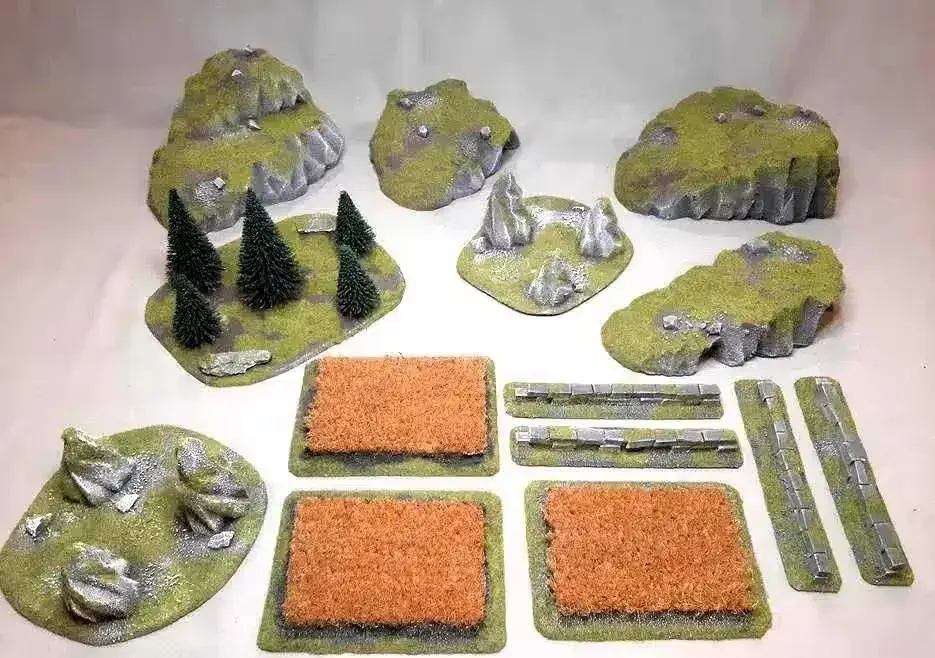 NA START Zestaw Makiet Zielony STANDARD Warhammer Old World 40k Star Wars Legion Shatterpoint Lotr MESBG AOS Saga RPG Gry Bitewne [14 elementów] — praca twórcy Marcin na Freshwall Marketplace