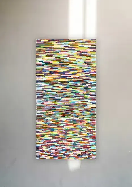 Obraz olejny na płótnie – 60 x 120 cm – nowoczesna abstrakcja 3D — praca twórcy Dominika na Freshwall Marketplace
