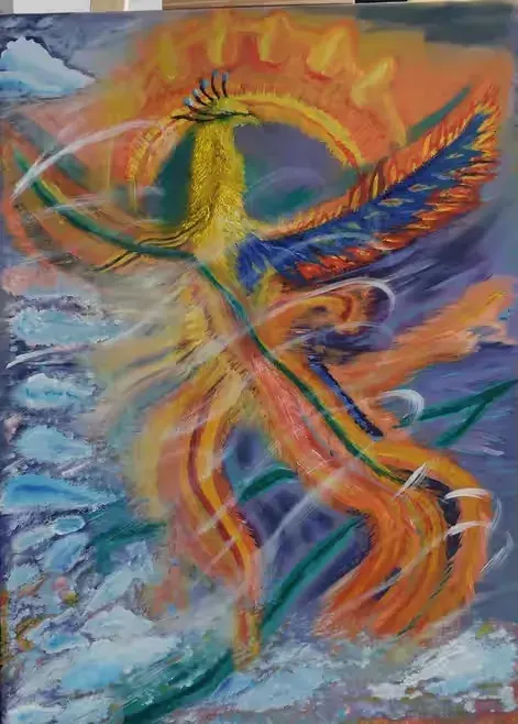 Obraz olejny " Ognisty FENIX" — praca twórcy Joanna na Freshwall Marketplace