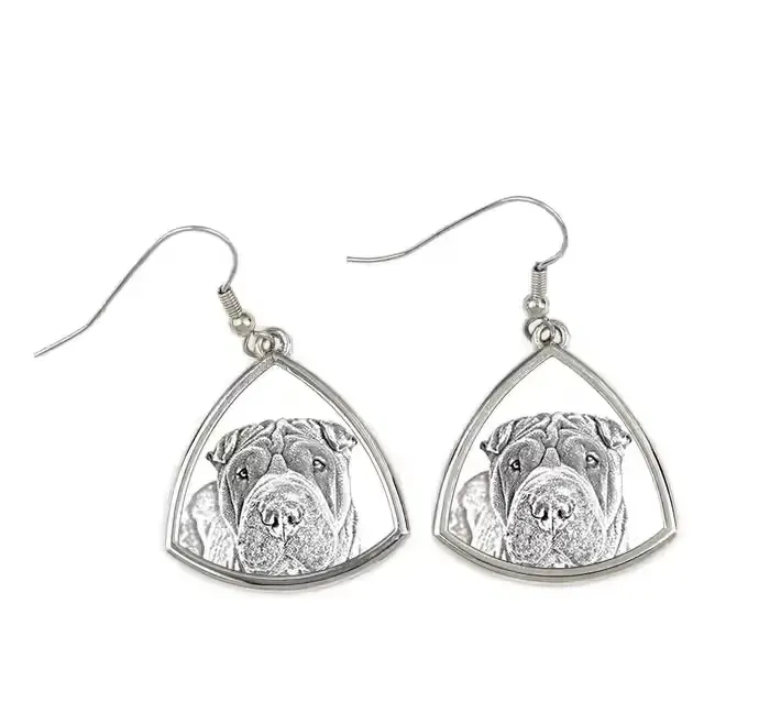 Shar Pei kolczyki ze zdjęciem psa Art-Dog — praca twórcy Krzysztof Liszka na Freshwall Marketplace