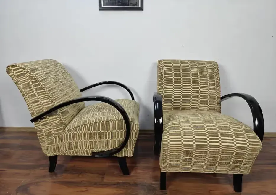 Stylowe fotele Halabala Lata 30 Czechosłowacja Po renowacji Art Deco — praca twórcy Edyta na Freshwall Marketplace