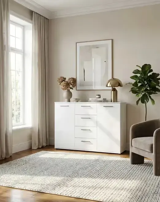 Komoda biała z szufladami i szafkami  120x85x35cm wysyłka 24h — praca twórcy MEBLEDC na Freshwall Marketplace