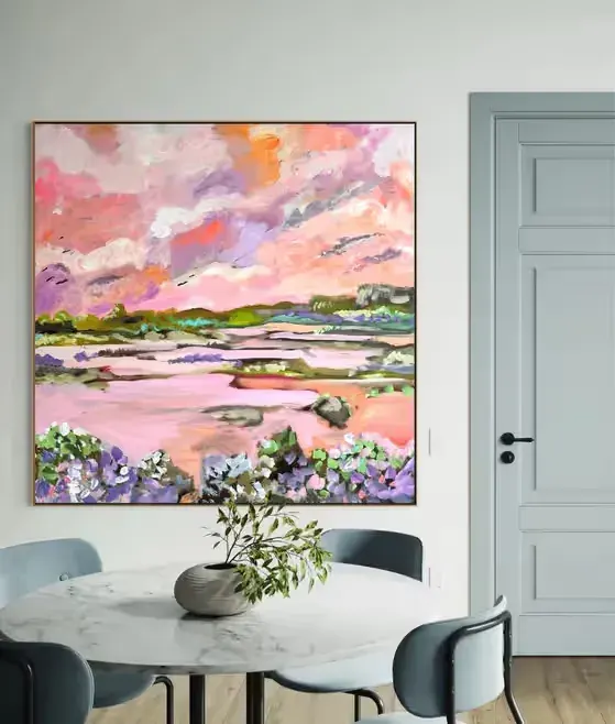 Abstrakcja obraz ręcznie malowany 100x100 cm — praca twórcy Dorota na Freshwall Marketplace