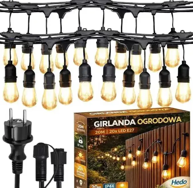 Girlanda Ogrodowa Świetlna 10M 10X Żarówka LED Sieciowa Wodoszczelna — praca twórcy HEDO SPÓŁKA Z OGRANICZONĄ ODPOWIEDZIALNOŚCIĄ na Freshwall Marketplace